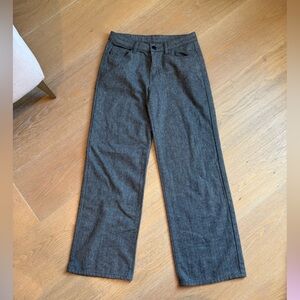 Gray Wide-Leg Trousers